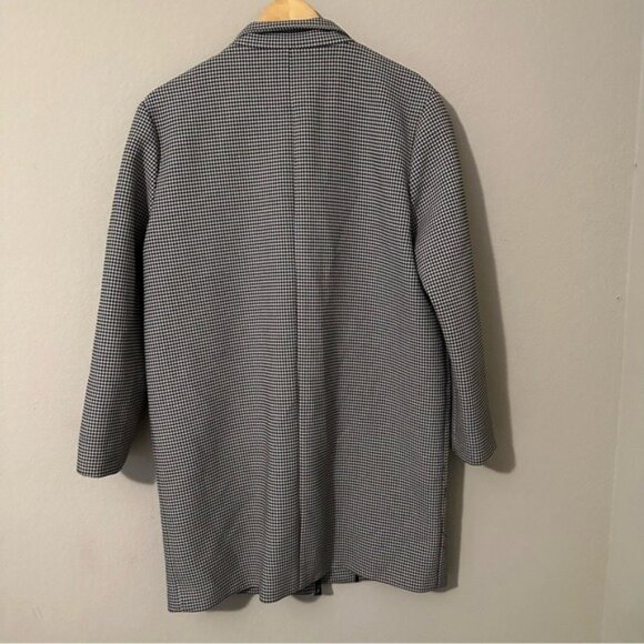 Express Monochrome Houndstooth Jacket Coat Size Medium Dark Academic Chic - Picture 2 of 8